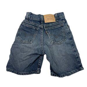 Vintage Little Levis 565 Jean Shorts Dark Blue Denim USA 90s Kids Size 7